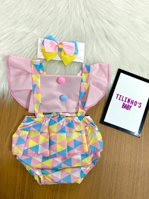 Romper tematico mesversario bebe menina circo palhacinha - comprar online
