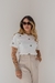 T-shirt Corações Animal print cor Off White - comprar online