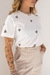 T-shirt Corações Animal print cor Off White