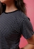 T-shirt listrada cor Preto - comprar online