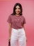 T-shirt listrada cor Vermelho