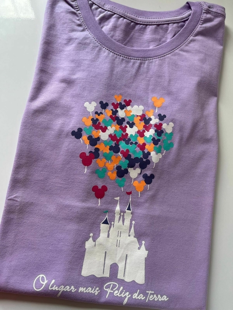 T-shirt Castelo da Disney cor Lavanda
