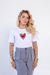 T-shirt Coração aplicação foil cor Branco - comprar online