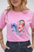 T-shirt Stitch Angel e Lilo cor Rosa Happy Moments