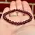 1pc/Pulseira de Granada Vermelha Pulseira de Bênção com Pedra Natural Vermelha Perfeita 19 cm x 0,6 mm - loja online