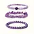 3 peças de pulseiras de ametista de pedra natural, conjunto de pulseiras T - 19cm x 8 mm