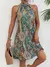 Vestido plissado estampado floral, vestido elegante sem mangas para o verão tamanho unico - M