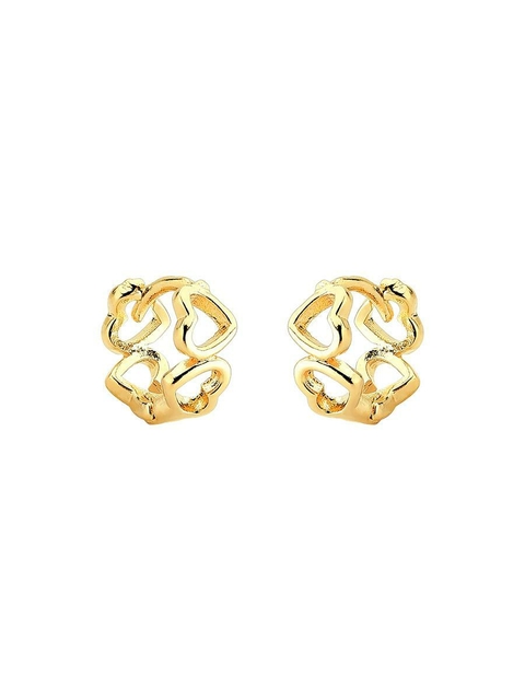 Brinco Argola Click com Coração Vazado Banhado a Ouro 18k - comprar online