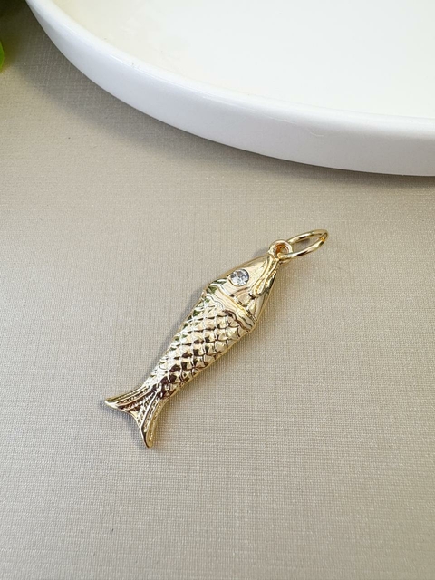 Pingente Urban Peixe Banhado a Ouro 18k