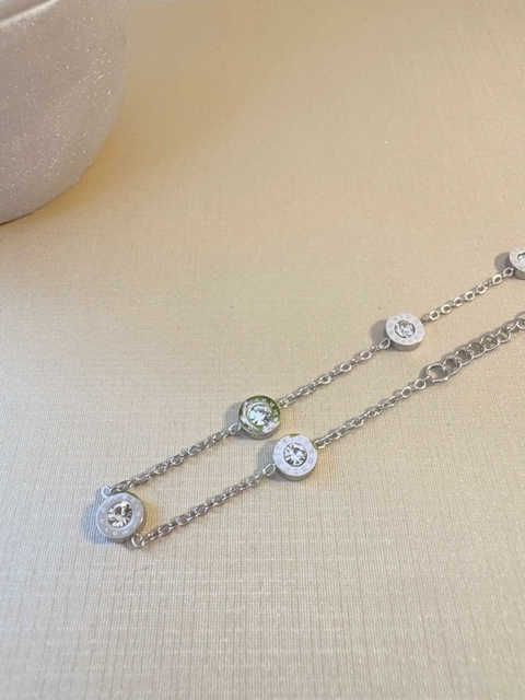 Pulseira Inspiração com Pontos de Luz no Aço