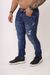 Calça Slim Jeans Destroyed Escura - comprar online