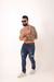Calça Slim Jeans Destroyed Escura