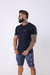 Camiseta Básica Masculina Azul Marinho na internet