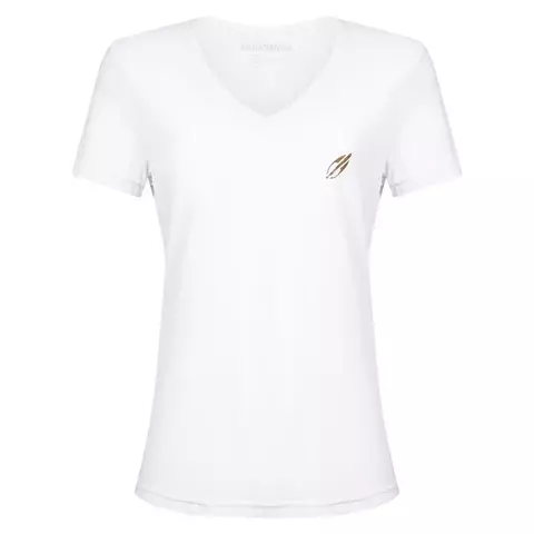 CAMISETA FEMININA MANGA CURTA DECOTE V BEACH SPORTS MORMAII 2733 BRANCO