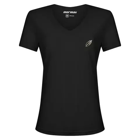 CAMISETA FEMININA MANGA CURTA DECOTE V BEACH SPORTS MORMAII 2733 - Preto