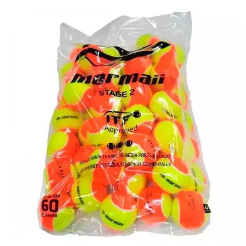 SACO DE BOLA PACK 60 UNIDADES BEACH TENNIS PREMIUM MORMAII- PROFISSIONAL HOMOLOGADA ITF UNICA