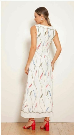 Vestido longo, em linho bordado, Ton Âge - comprar online