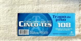 Trapo de Piso Consorcio Blanco Algodon 60X70 Cm - Cinco Tes - comprar online