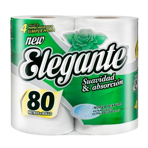 Papel Higienico4 U de 80 Mts - Elegante - comprar online