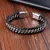 Corda trançada tecido de couro preto masculino pulseiras estilo punk - Alcus Express
