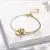 Luxo banhado a ouro aço inoxidável deslumbrante zircão pulseira para mulheres