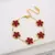 Clássico aço inoxidável cinco folhas flor jóias colar, conjunto pulseira na internet