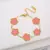 Clássico aço inoxidável cinco folhas flor jóias colar, conjunto pulseira - Alcus Express