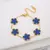 Clássico aço inoxidável cinco folhas flor jóias colar, conjunto pulseira na internet