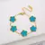 Clássico aço inoxidável cinco folhas flor jóias colar, conjunto pulseira