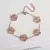 Clássico aço inoxidável cinco folhas flor jóias colar, conjunto pulseira