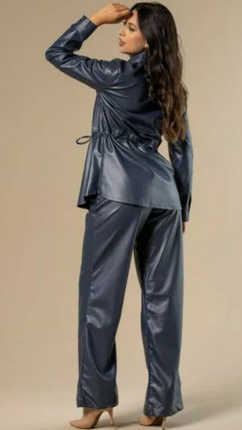 Calça Whide Bolso Faca e Elástico no Cós