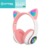 Fone Gatinho Bluetooth Headphone Sem Fio Com Orelhas De Gato - comprar online