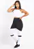 Cropped Branco + Calça Legging Fitness Preto Com Branco Conjunto Fitness | REF: LX054 - comprar online