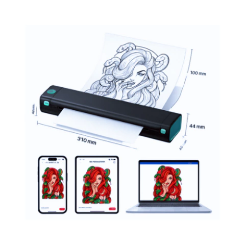 Impresora Térmica Portátil A4 Phomeno M08f Tatoo Bluetooth Negro - comprar online