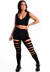 Cropped e Calça Legging Rasgada Preto Conjunto | REF: LX240