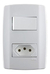 Interruptor Slim Simples + 1 Tomada 10a - Ilumi (i) Cor Branco