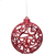 Bola Natal Vermelha Arabesco Vazada Luxo 6cm 8un Cromus