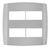 Placa 4x4 Ilumi 83070 Horizontal 4 Módulos