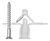 25pcs Bucha Fly 2mm C/ Aba Gesso Drywall + Parafuso 4,2x55mm na internet