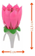 Vela Flor Musical Fixa Flor De Lotus Aniversário Cor Rosa - comprar online