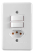 Kit 10 Tomada 20a 2p+t + Interruptor 2 Teclas Embutir Ilumi Cor Branco - BugShop