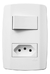 Interruptor Slim Simples + 1 Tomada 10a - Ilumi (i) Cor Branco - comprar online