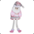 Boneco De Natal Papai Noel Tricô Pernas Longas Rosa