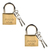 Kit 2 Cadeados Pado Latao 40mm Mesmo Segredo 4 Chaves Cor Dourado - loja online