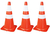 Kit 3 Cone Flexível 70cm Laranja Refletivo Norma Nbr 15071