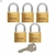 5 Cadeados com Segredos Iguais 50mm Dourado Papaiz