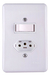 Tomada 10a 2p + T + Interruptor 1 Tecla Embutir 4x2 Ilumi Cor Branco - comprar online