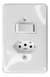 Tomada 10a E Interruptor 1 Tecla Paralelo Para Lâmpada Ilumi Cor Branco