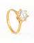 Anel Dourado Solitário Elegante com Zircônia Lapidada - comprar online