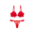 Conjunto vermelho com detalhe em tule na internet